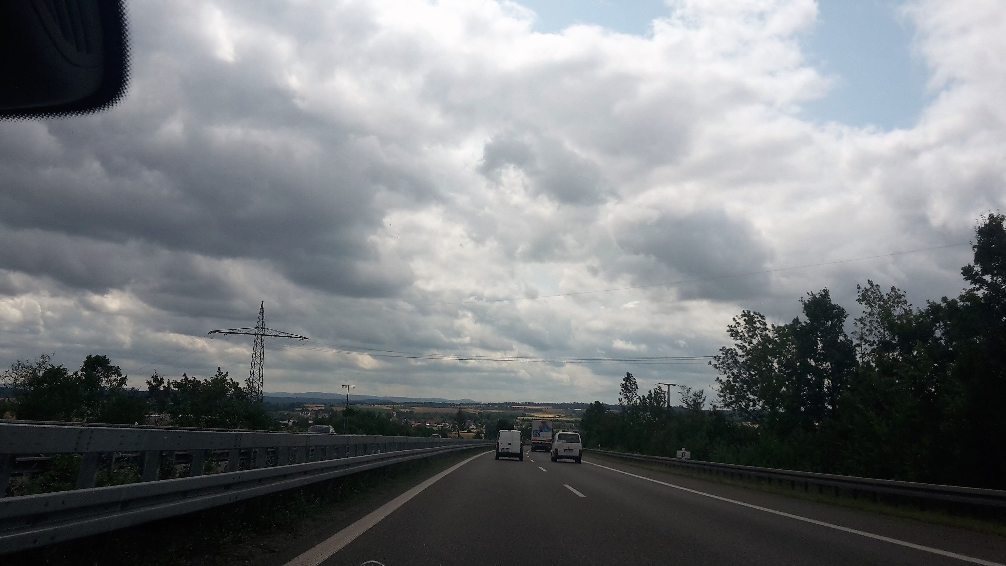 Autobahn driving Germany view of the countryside 20150709_120938 (2